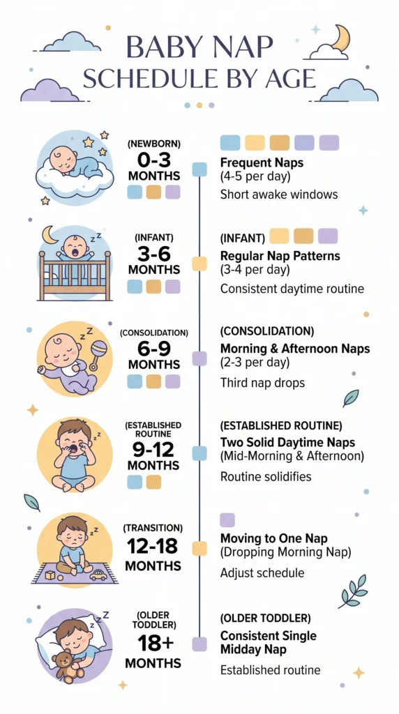 Baby Nap Schedule by Age infographic