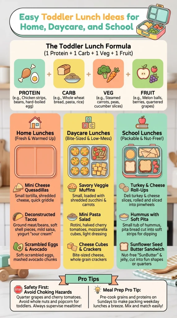 Easy Toddler Lunch Ideas for Home, Daycare, and School