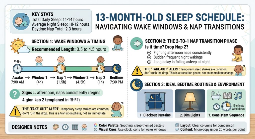 13-Month-Old Sleep Schedule: Wake Windows and Nap Transitions